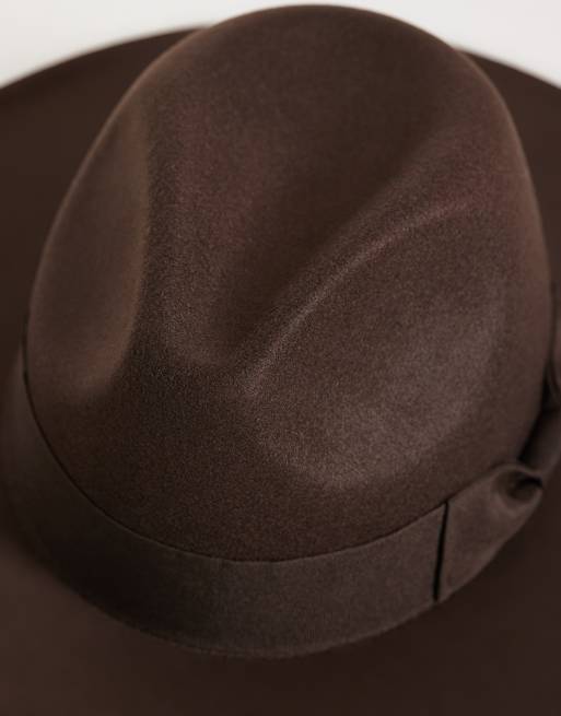 My Accessories fedorahoed in chocoladebruin, 2 van 3