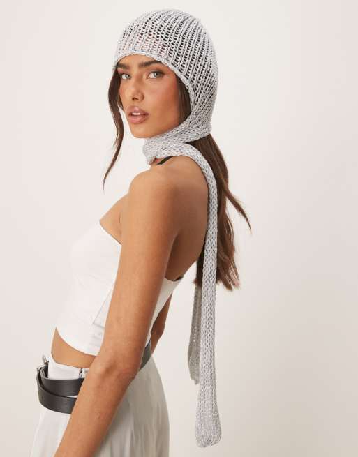 My Accessories – Festival-Haubenmütze in Metallic-Silber