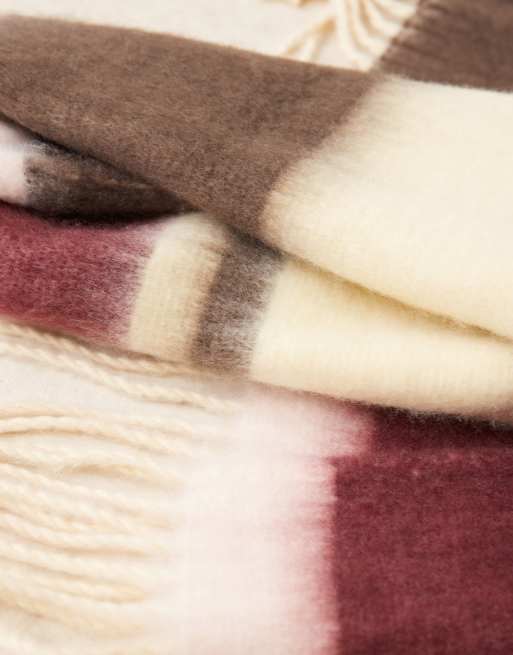My Accessories – Flerfärgad, randig, supermjuk filthalsduk i oversize, 2 av 3