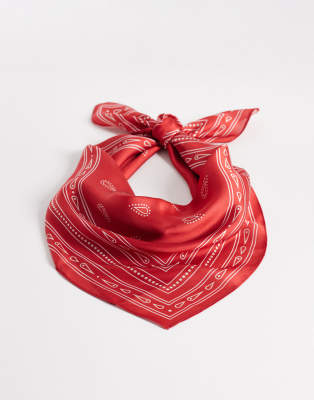 My Accessories - Foulard à motif cachemire - Rouge