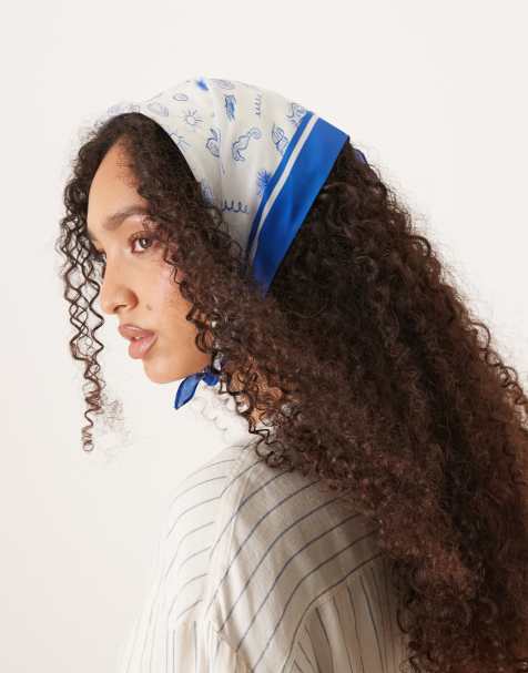 My Accessories - Foulard blu e bianco con stampa nautica stile bandana - view 1