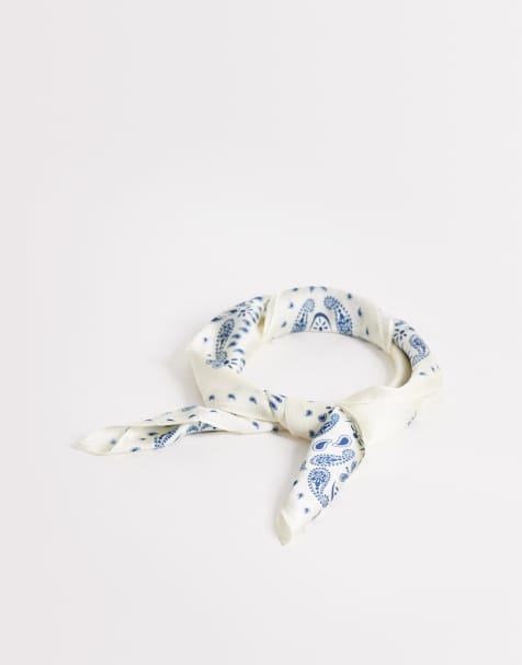 My Accessories - Foulard en satin imprimé cachemire - Crème - view 1