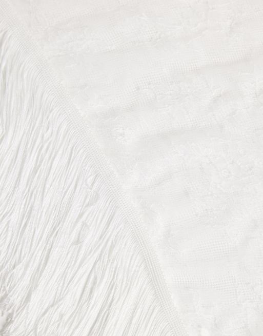 My Accessories fringed waist scarf in white lace, 2 of 3