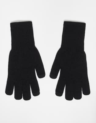 My Accessories - Gants pour homme en maille pour écran tactile - Noir