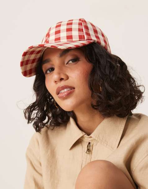 My Accessories gingham cap in red - view 1