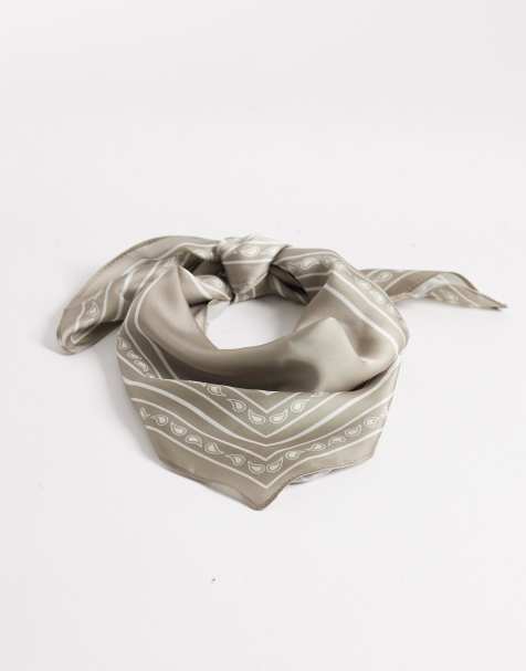 My Accessories – Grå, paisleymönstrad scarf med knytband - view 1