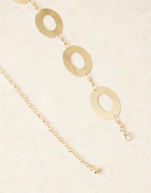 My Accessories – Guldfärgat kedjeskärp med stora, ovala länkar, 2 av 3