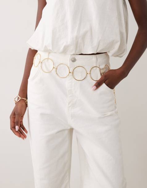 My Accessories - Guldfarvet kædebælte med store ringe - view 1