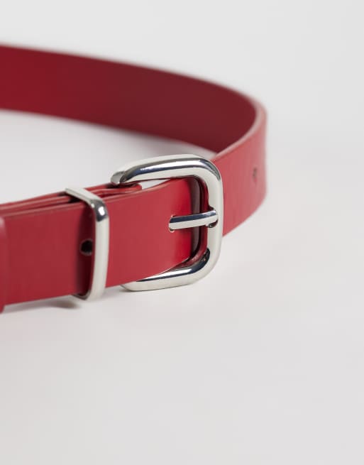 My Accessories Gürtel in Rot mit silberner Schnalle, 2 von 3
