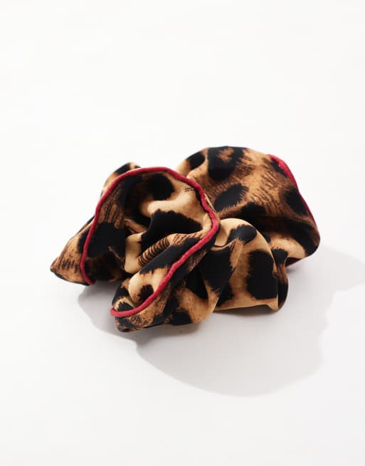 My Accessories – Haargummi mit Leopardenmuster und kontrastierender roter Paspelierung, 4 von 4