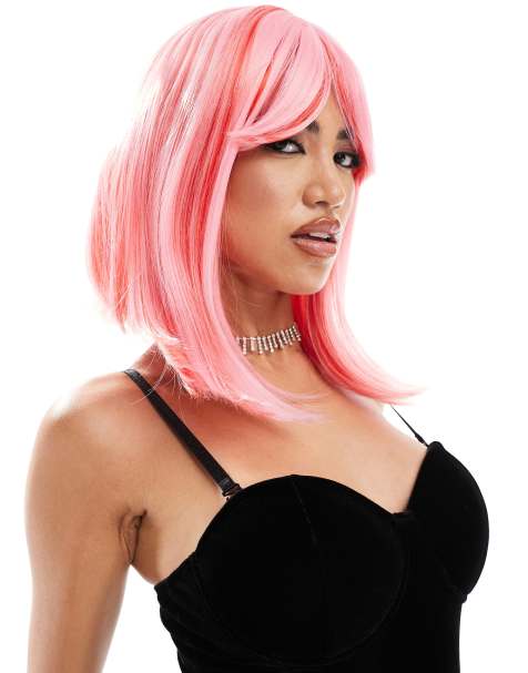 My Accessories Halloween short wig in pink - view 1