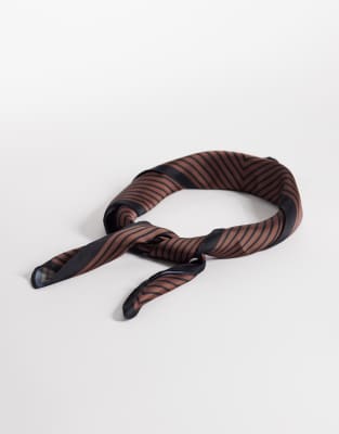 Halstuch in Braun und Schwarz gestreift-Brown Brown No Size