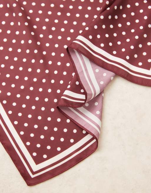 My Accessories – Halstuch in Burgunderrot mit Polka Dots, 2 von 3