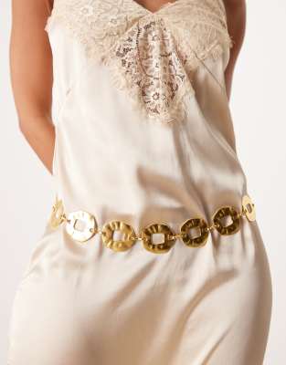 My Accessories My Accessories hammered metal chain belt in gold