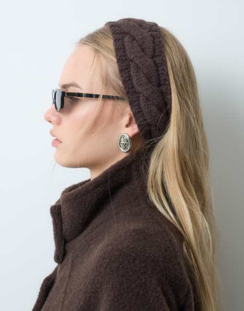 My Accessories headband in chocolate cable knit - view 1