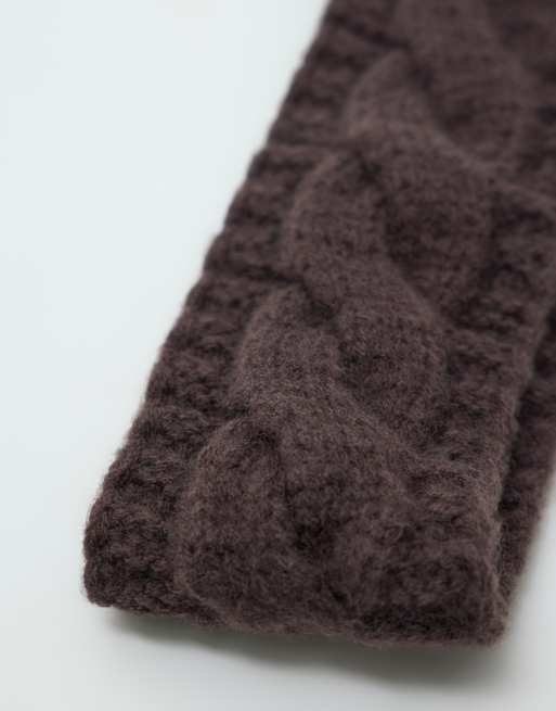My Accessories headband in chocolate cable knit, 3 of 5