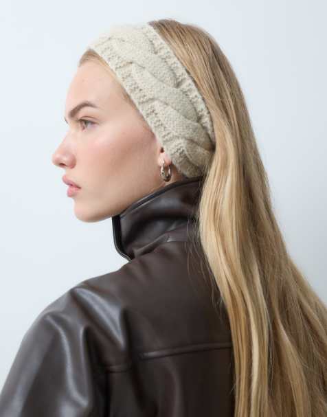My Accessories headband in cream cable knit - view 1