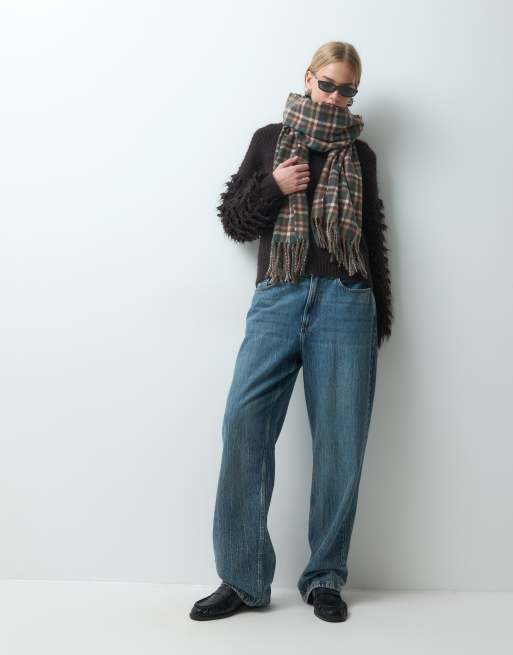 My Accessories heritage check scarf in brown, 2 of 5