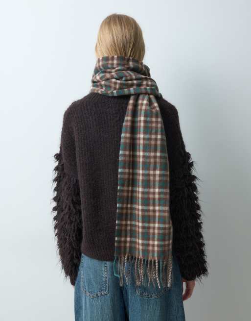 My Accessories heritage check scarf in brown, 4 of 5
