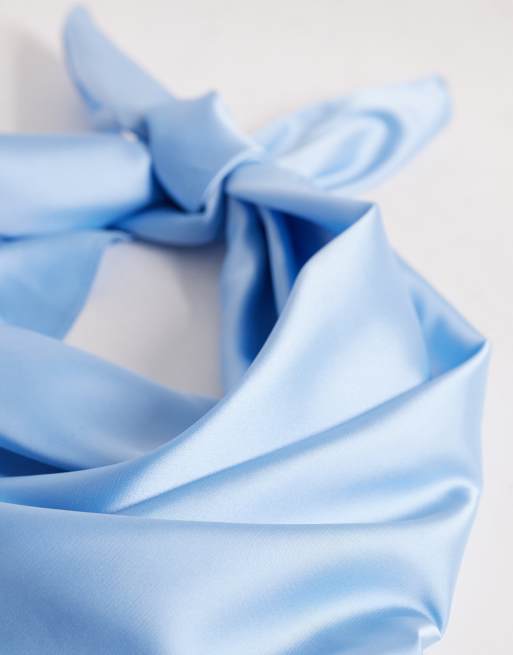 My Accessories - Himmelblå bandana i satin , 3 af 4