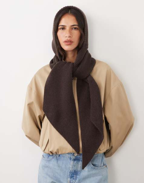 My Accessories hooded scarf in chocolate brown - view 1