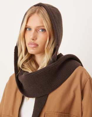 My Accessories - Kapuzenschal in Braun-Brown