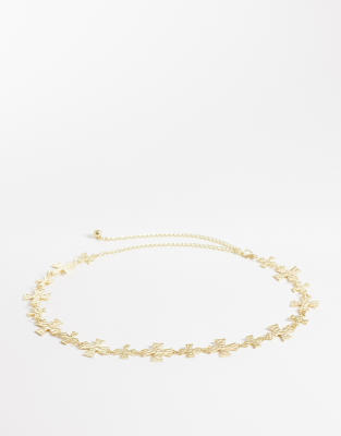 My Accessories - Kettengürtel in Goldoptik mit Kreuzelementen-Goldfarben