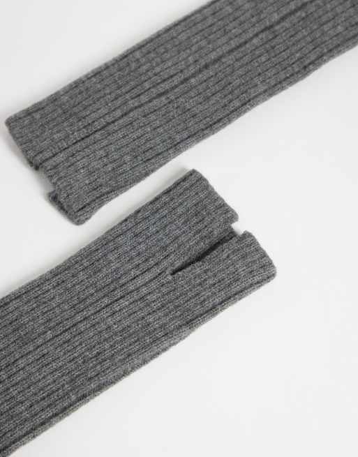 My Accessories knited leg warmers in charcoal grey, 2 of 3