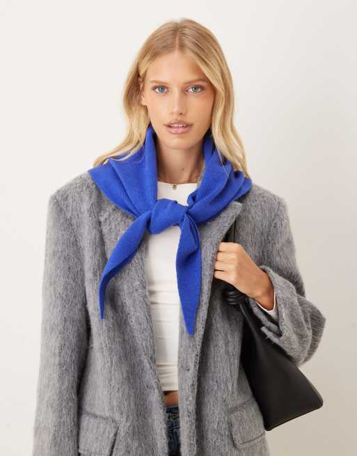 My Accessories knitted triangle scarf in cobalt blue ASOS