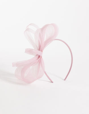 My Accessories - Kopfschmuck aus Netzstoff in Staubrosa mit Schleife