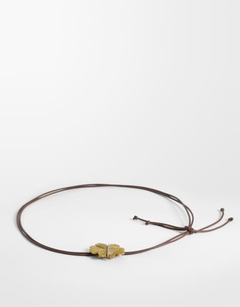 My Accessories – Kordelgürtel in Braun mit auffälligem Blumendetail - view 1