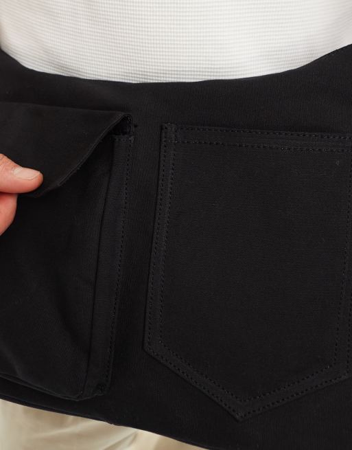 My Accessories – Kuriertasche zum Umhängen aus Canvas in Schwarz, 2 von 4