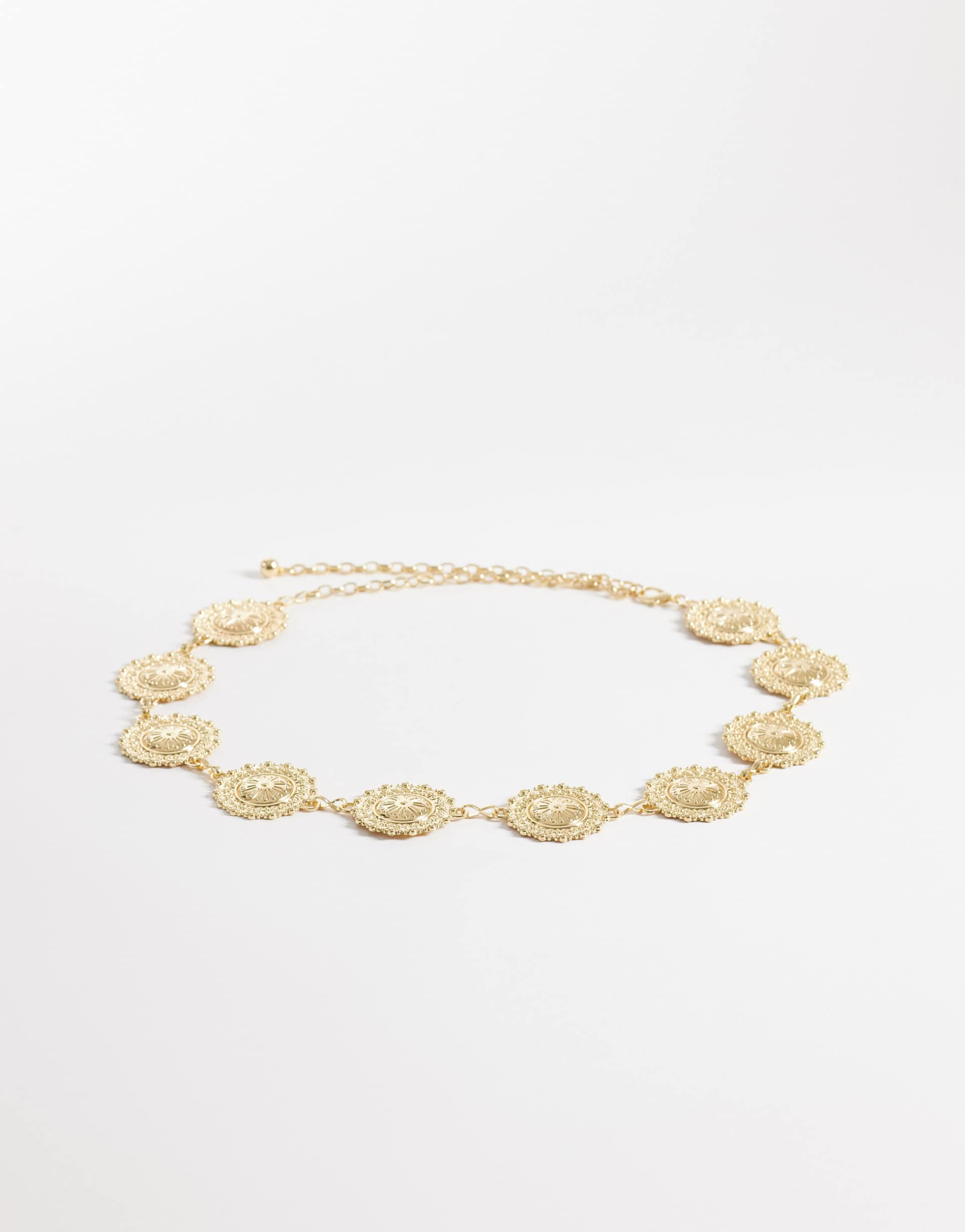 my accessories large coin chain belt in gold