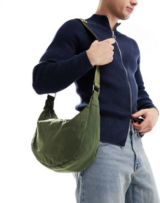 My Accessories large nylon sling bag in green