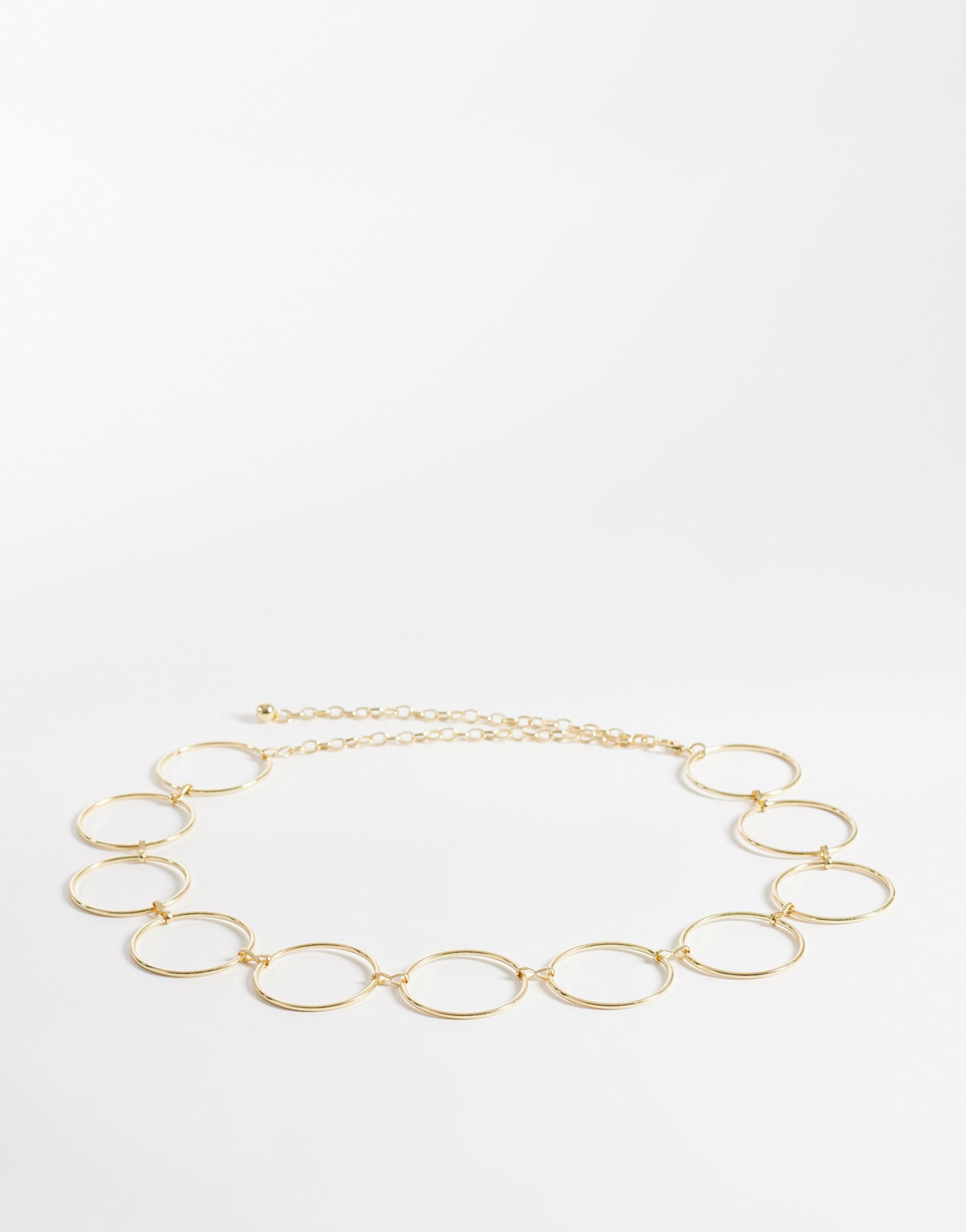 my accessories large rings chain belt in gold