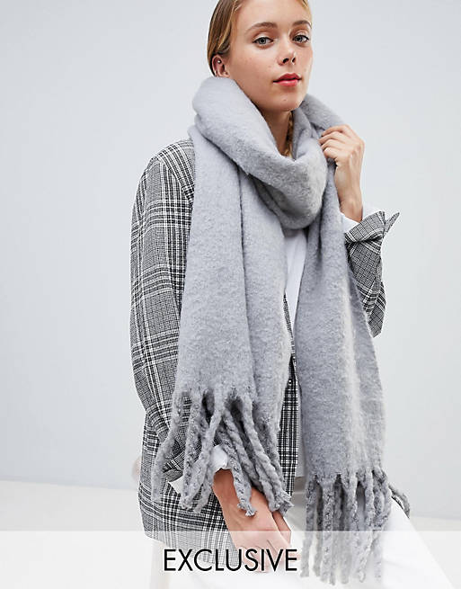 My Accessories light grey super soft extra long scarf