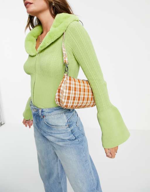 My Accessories London 90's shoulder bag in check print, 2 of 4
