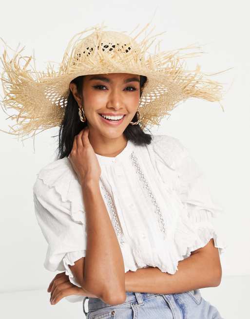 Frayed beach hot sale hat