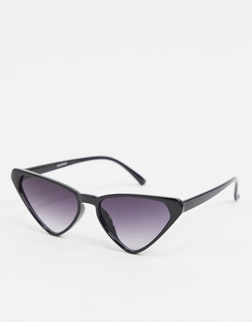 My Accessories London angled cat eye sunglasses in black