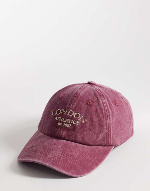 My Accessories London - Athletics - Cappellino color vino slavato