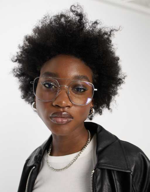 My Accessories London – Blue Light – Oversize-Brille aus  