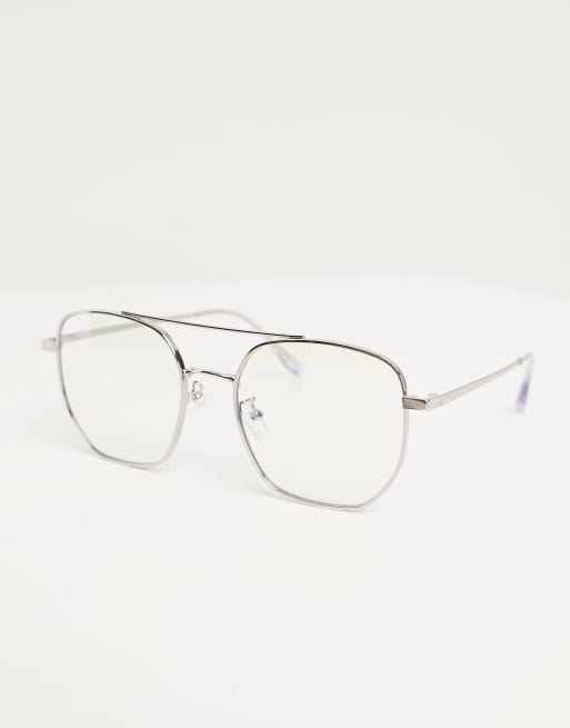 My Accessories London – Blue Light – Oversize-Brille aus 