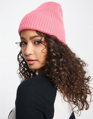 My Accessories London chunky ribbed beanie in pink  - ASOS Price Checker
