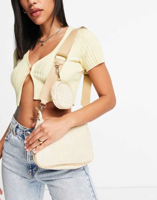 My Accessories London - Borsa a tracolla con portamonete colore neutro