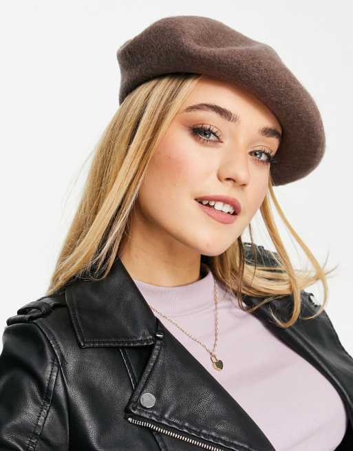 My Accessories London – Brązowoczekoladowy beret