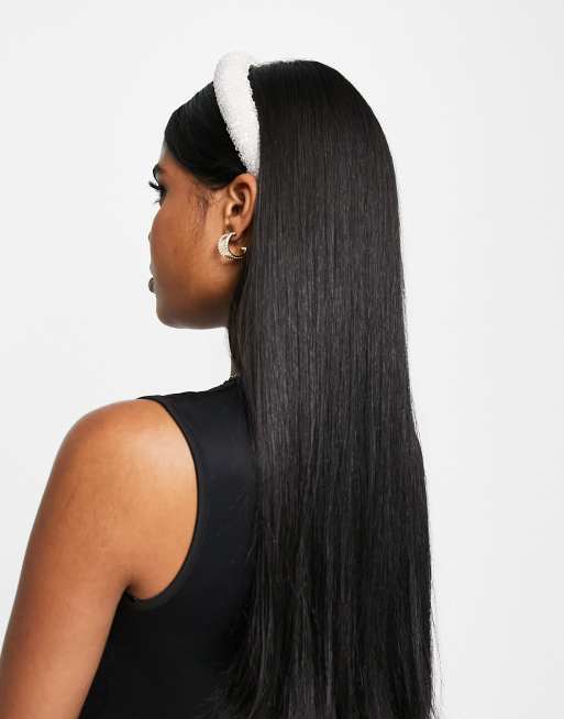 My Accessories London - Bruidskleding - Haarband met kralen in wit, 2 van 4