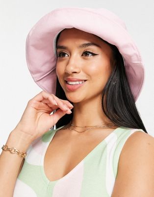 My Accessories London sun hat in pink washed cotton