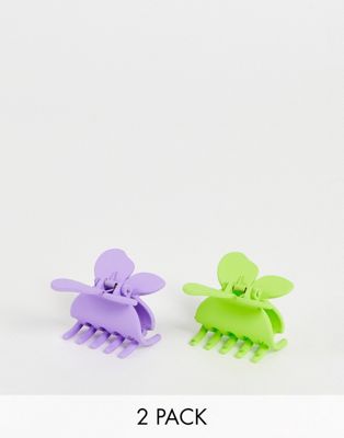 My Accessories London butterfly hair clip 2 pack in pastel mix - ASOS Price Checker
