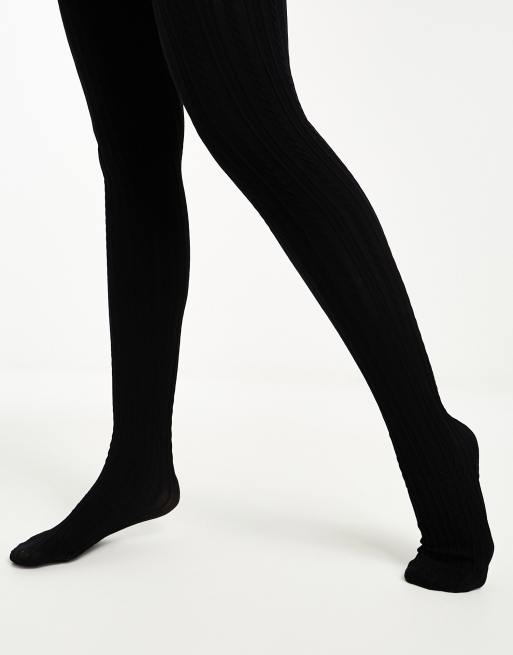 Cable-knit tights