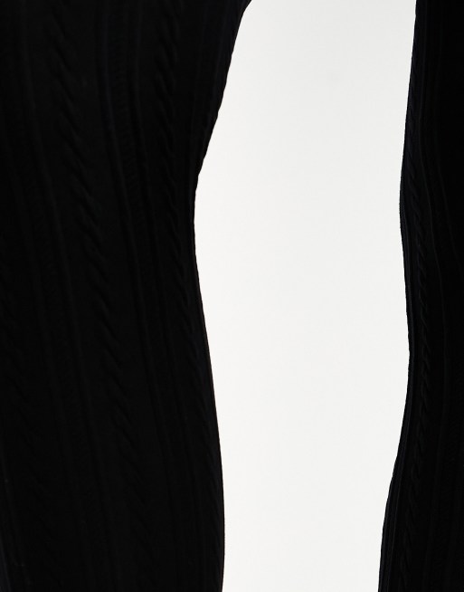 My Accessories London cable knit tights in black, 3 of 4